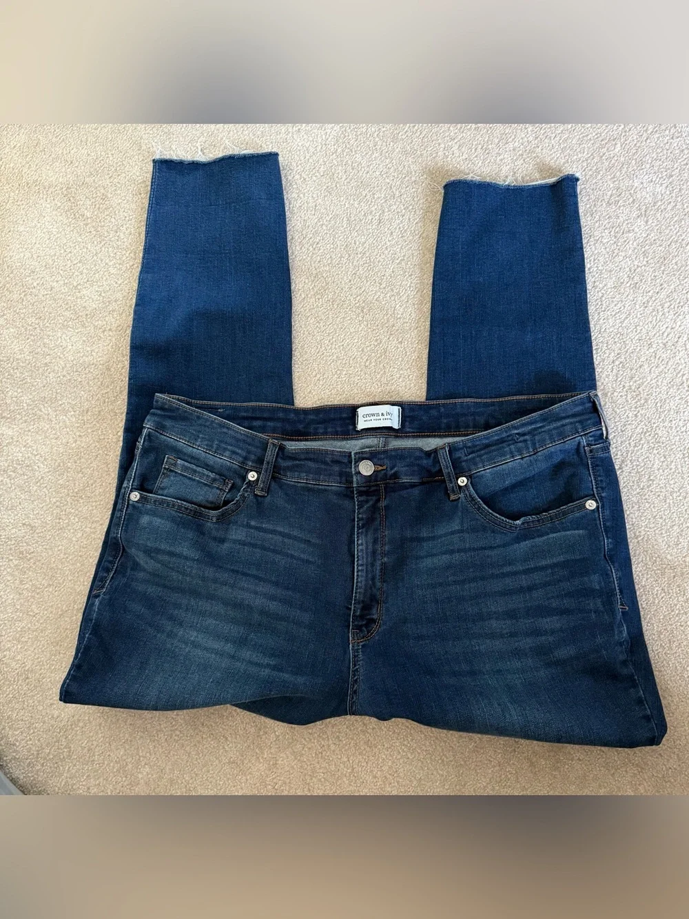 Crown & Ivy High Rise Skinny Crop Jeans